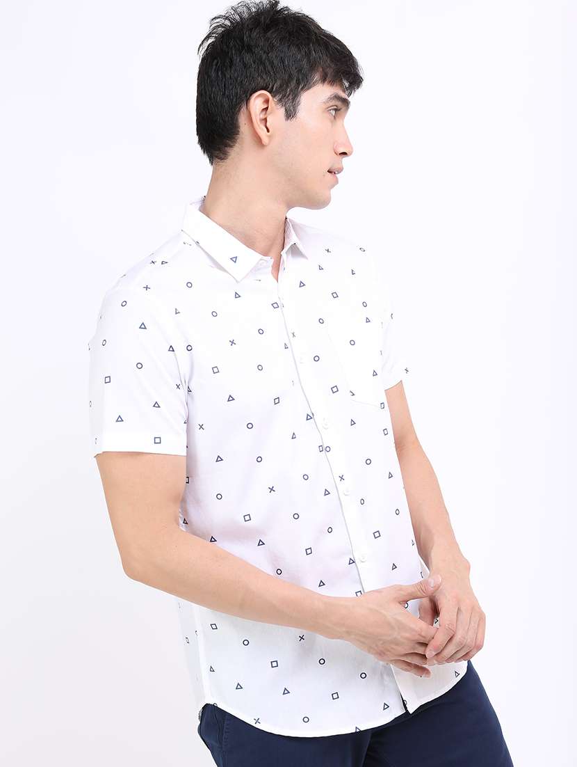 men printed collared casual shirt - 21487023 -  Standard Image - 2