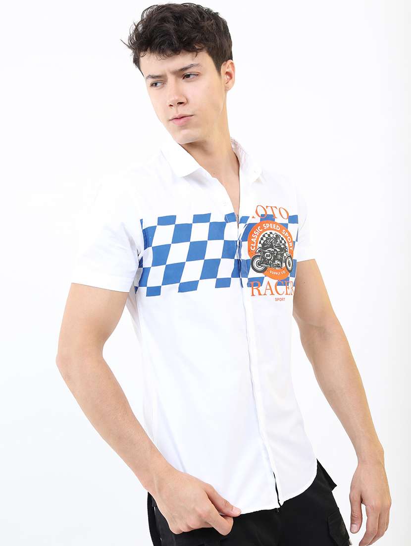 men printed collared casual shirt - 21487026 -  Standard Image - 2