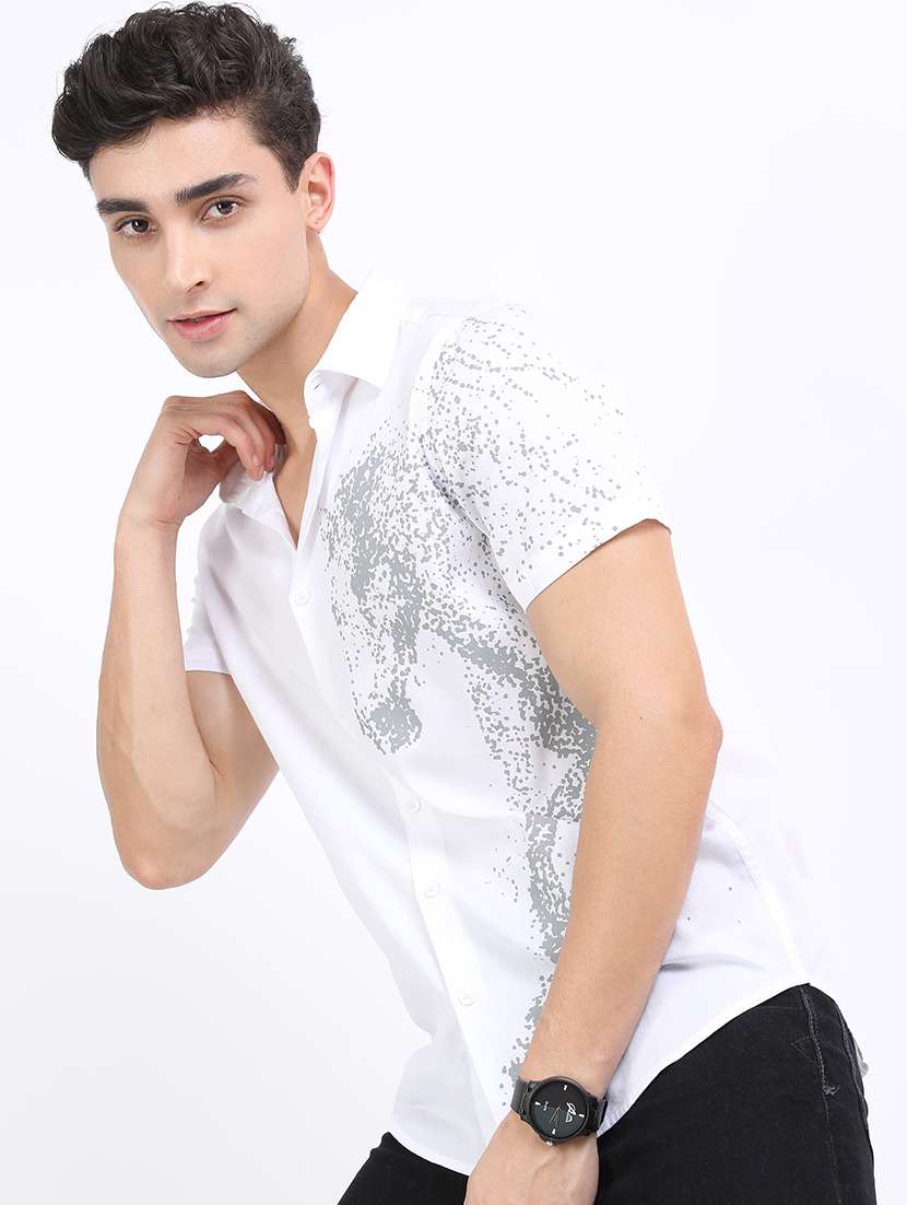 men printed collared casual shirt - 21487030 -  Standard Image - 2