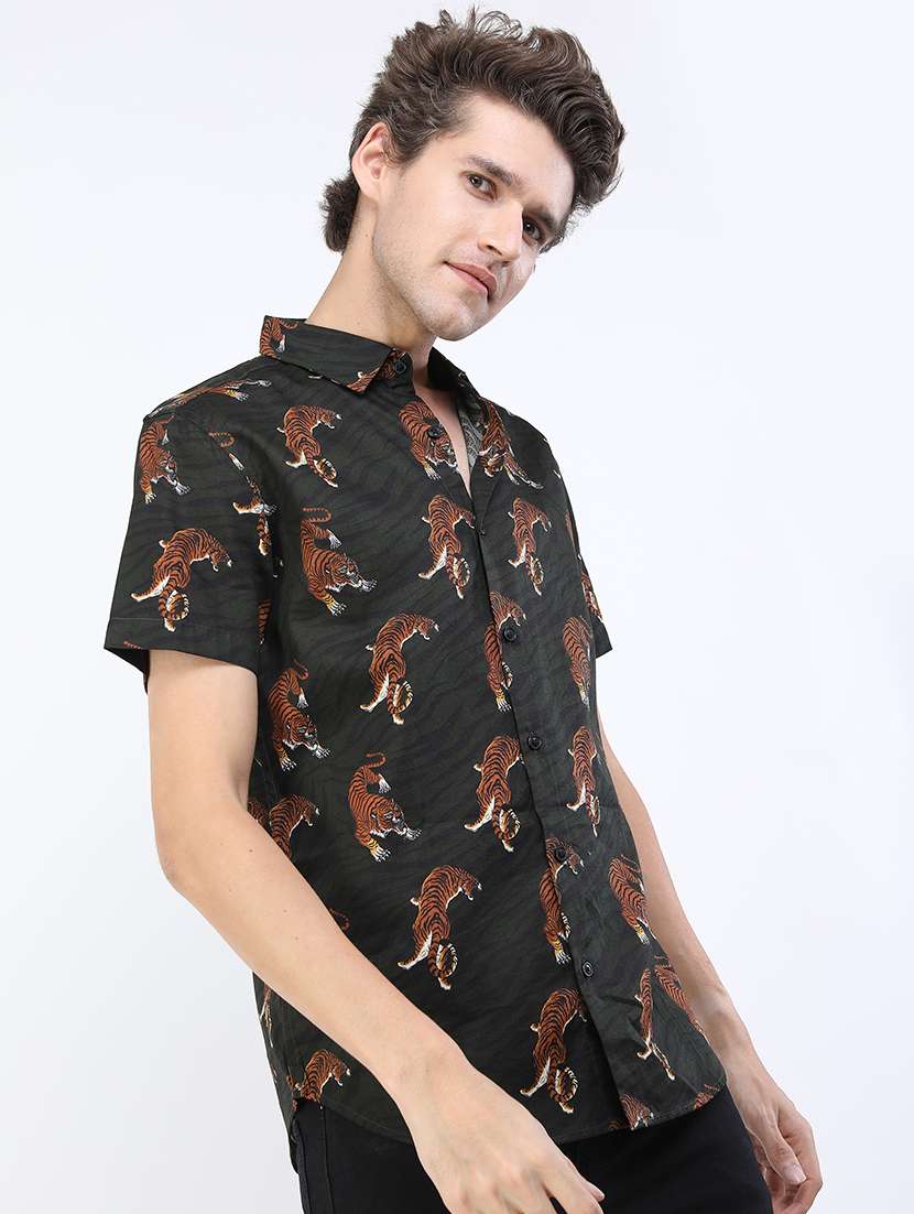 men printed collared casual shirt - 21487061 -  Standard Image - 2