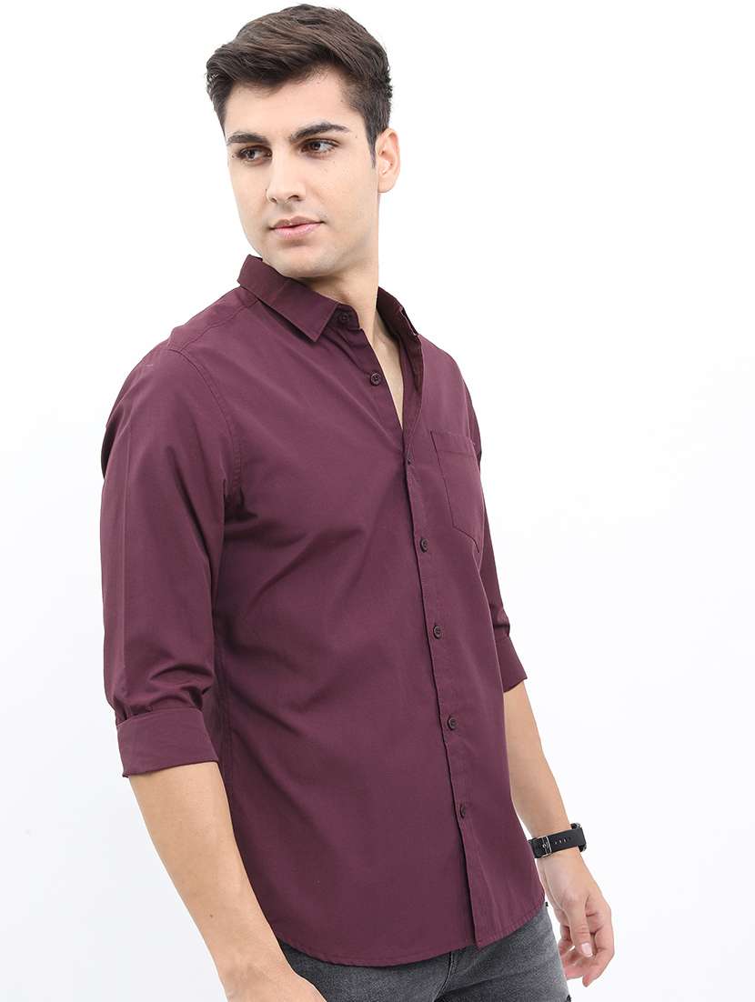 men solid collared casual wear shirt - 21487079 -  Standard Image - 2