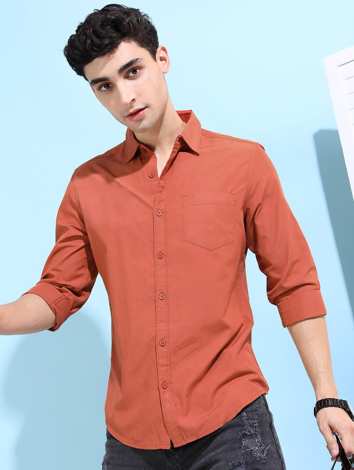 men solid collared casual wear shirt - 21487083 - Standard Image - 2