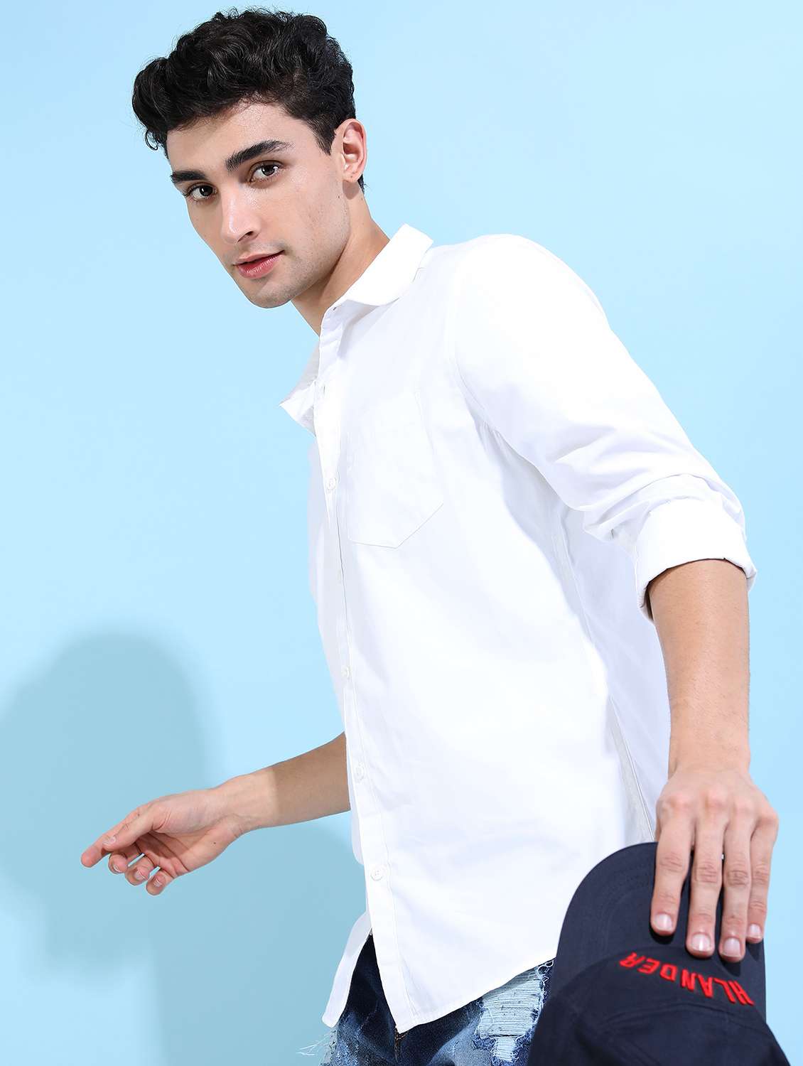 men solid collared casual wear shirt - 21487088 -  Standard Image - 2