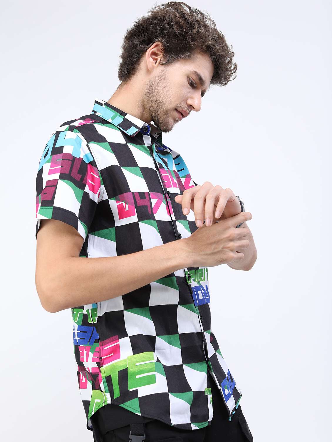 men collared printed casual shirt - 21487105 -  Standard Image - 2