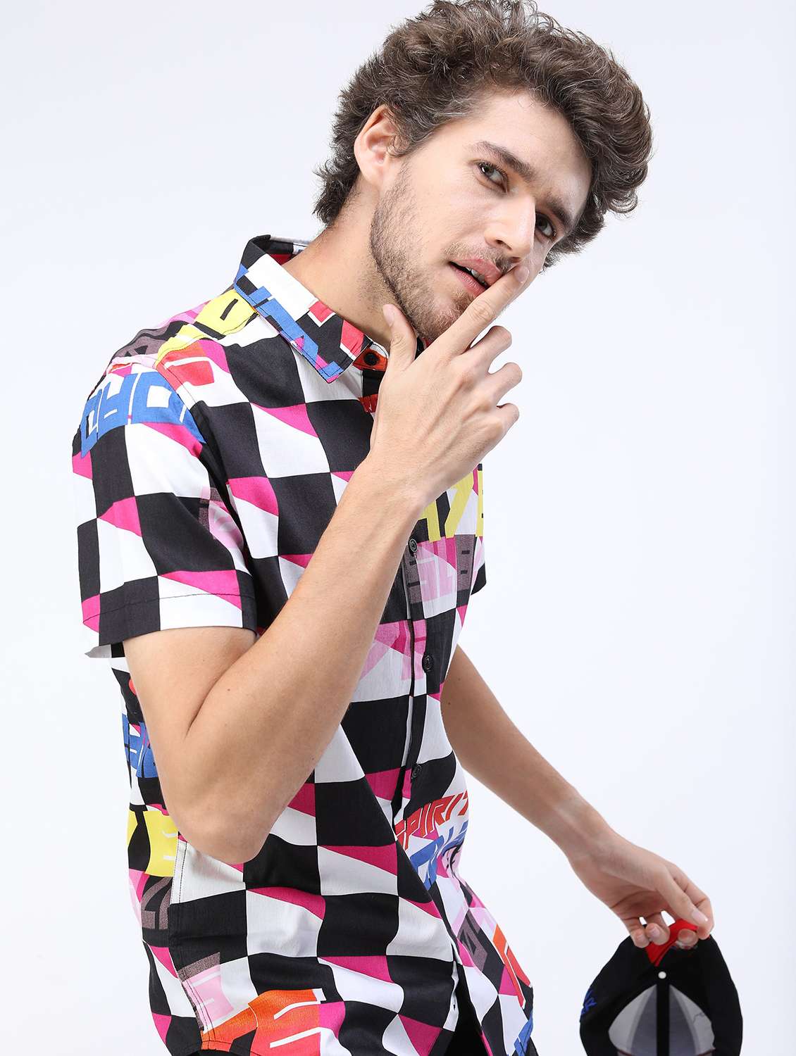 men collared printed casual shirt - 21487108 -  Standard Image - 2