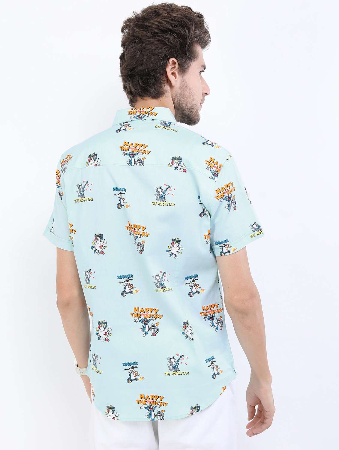 men collared printed casual shirt - 21487110 -  Standard Image - 2