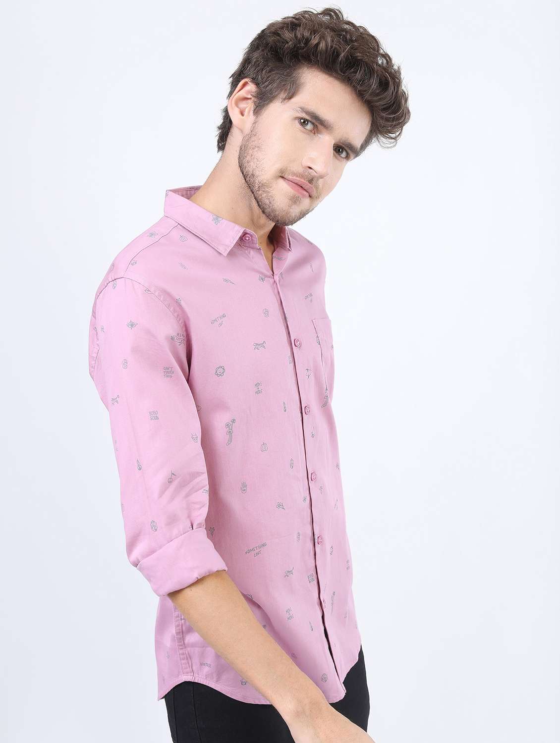 men collared long sleeve casual shirts - 21487118 - Standard Image - 2