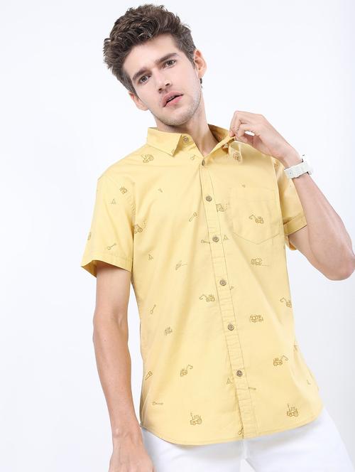 men collared printed casual shirt - 21487123 - Standard Image - 0