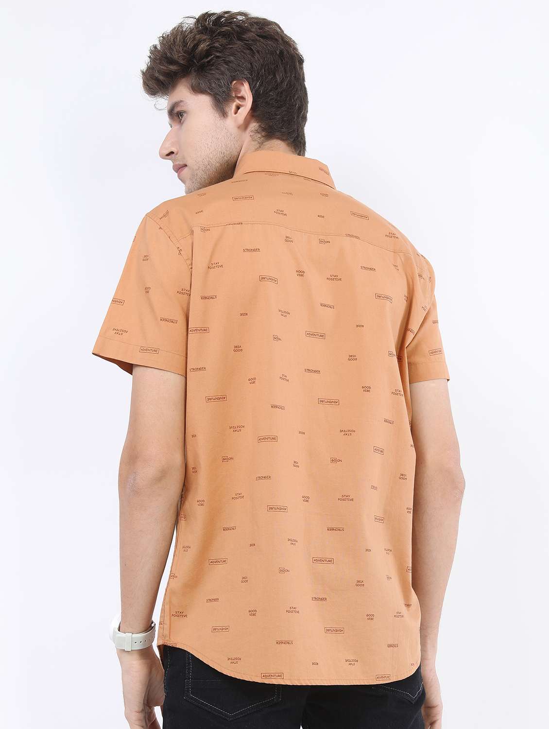 men collared printed casual shirt - 21487129 -  Standard Image - 2