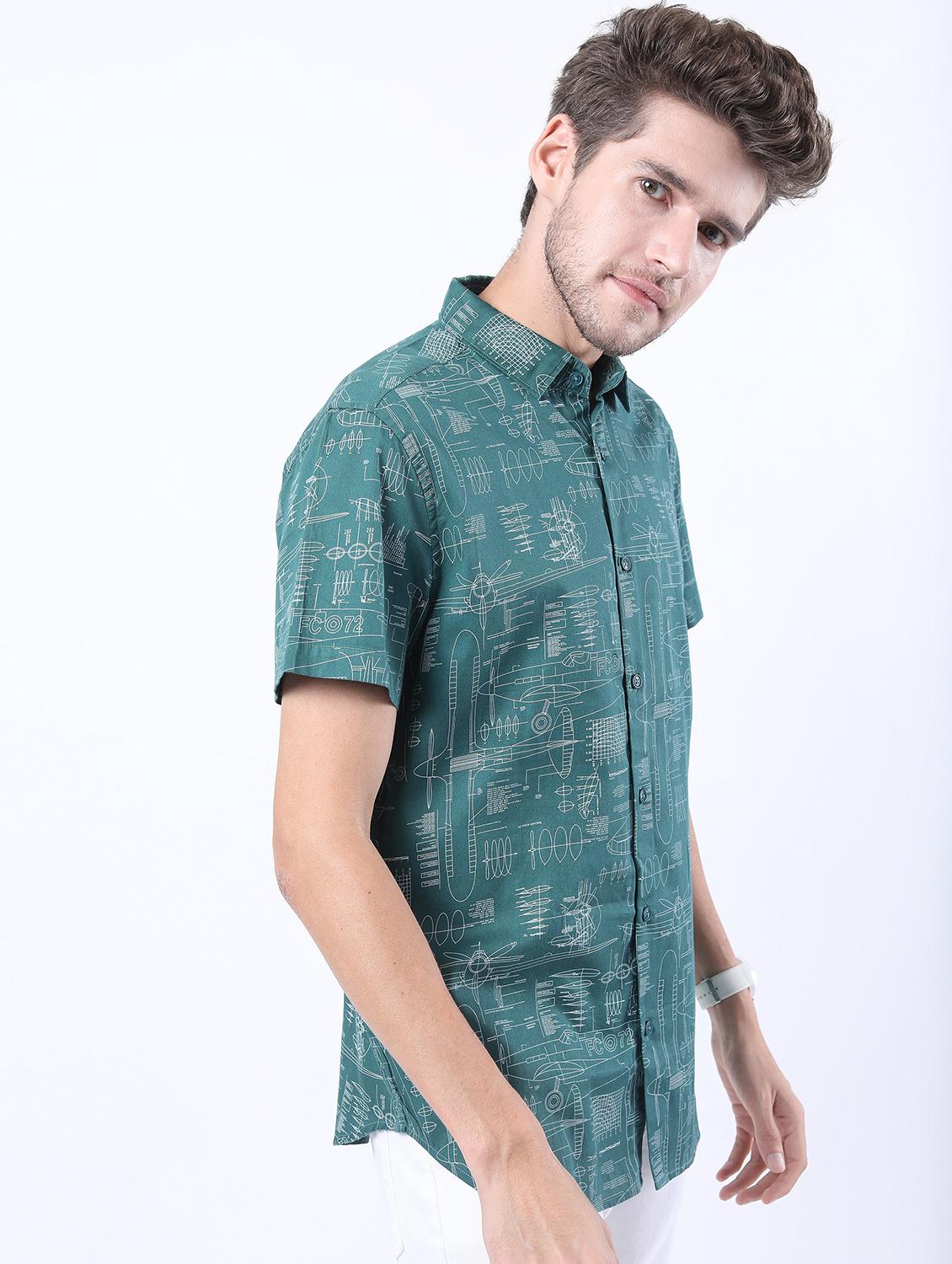 men collared printed casual shirt - 21487141 - Standard Image - 2