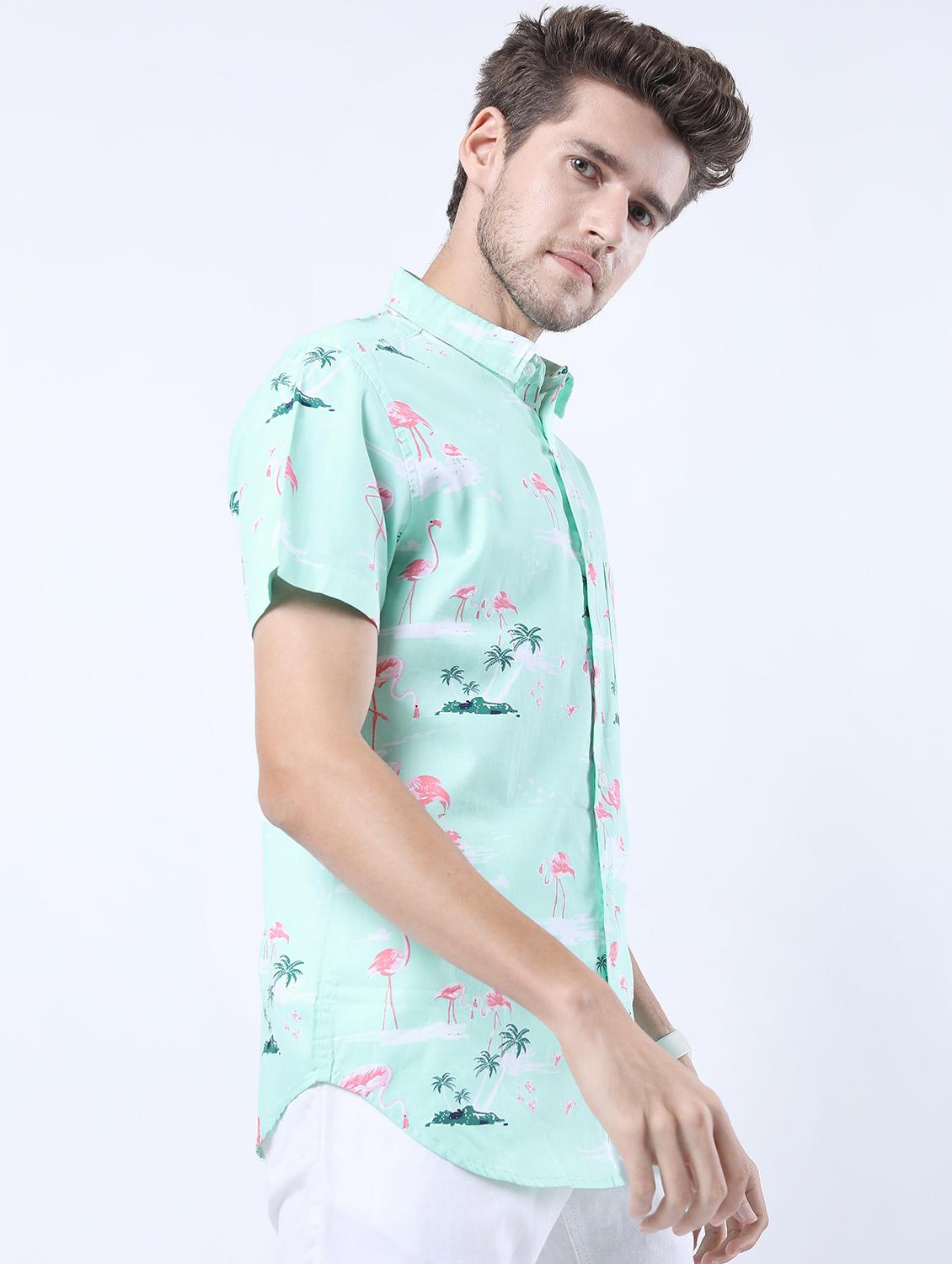 men short sleeved printed casual shirt - 21487170 - Standard Image - 2