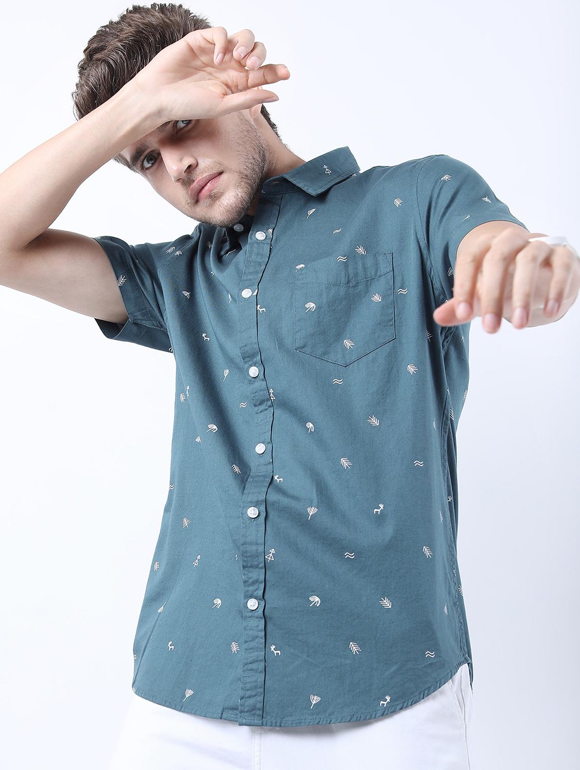 men short sleeved printed casual shirt - 21487176 - Zoom Image - 0