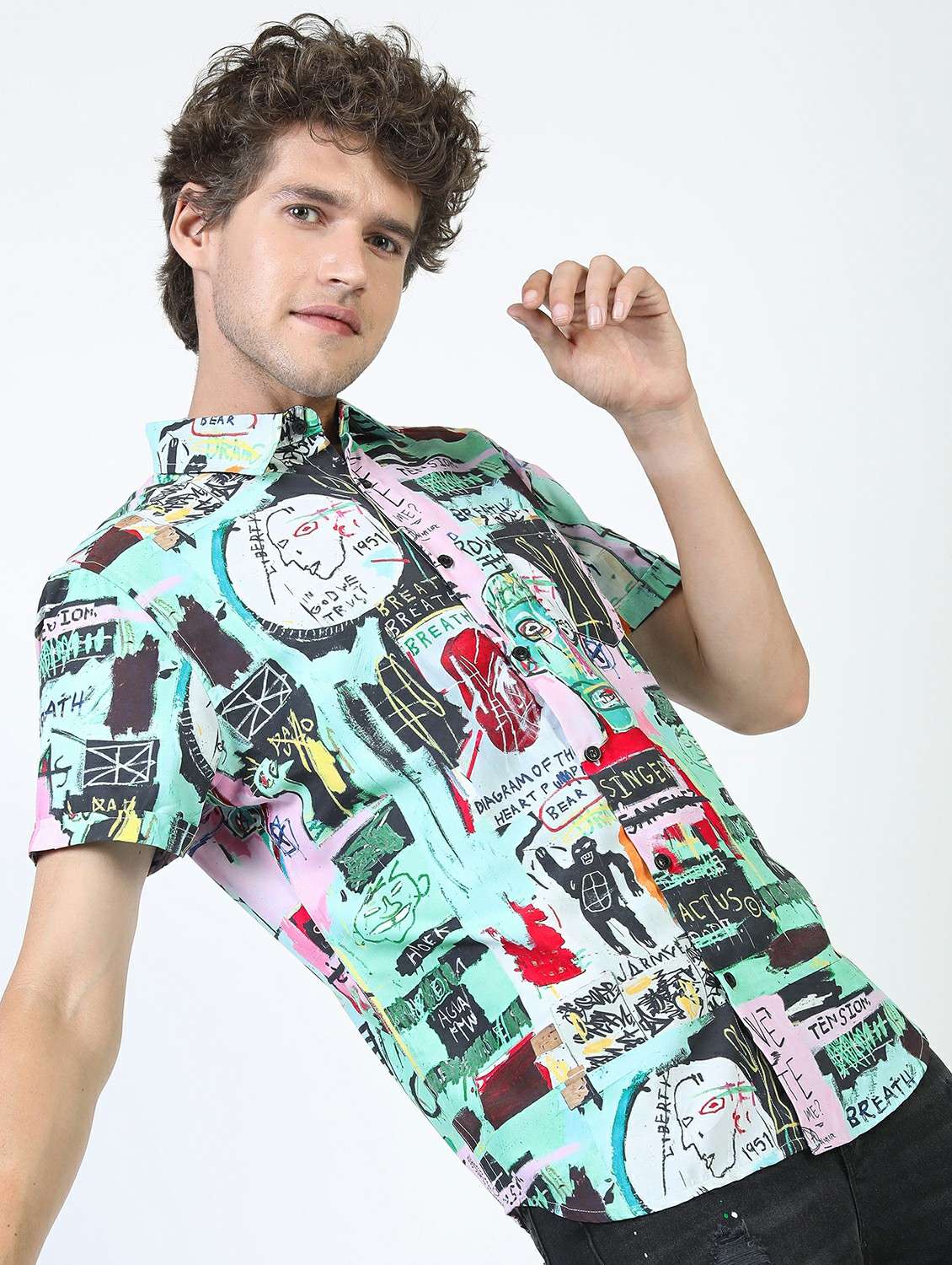 men collared short sleeves casual shirt - 21487223 -  Standard Image - 2