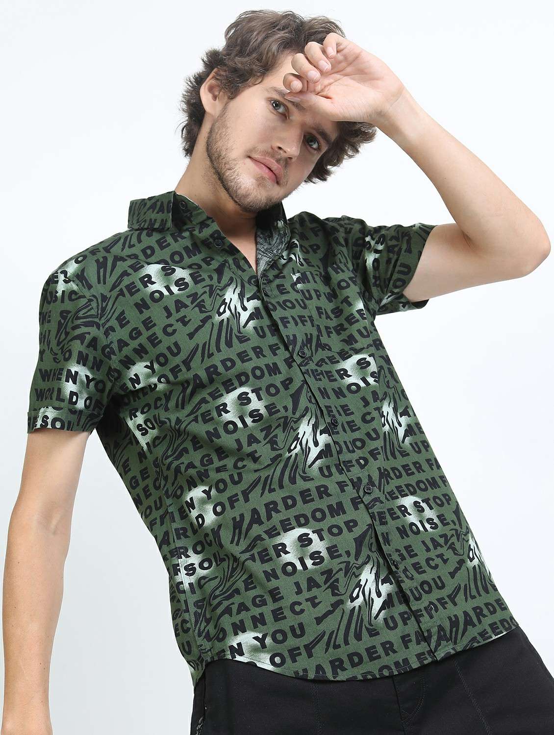 men collared short sleeves casual shirt - 21487247 - Standard Image - 2