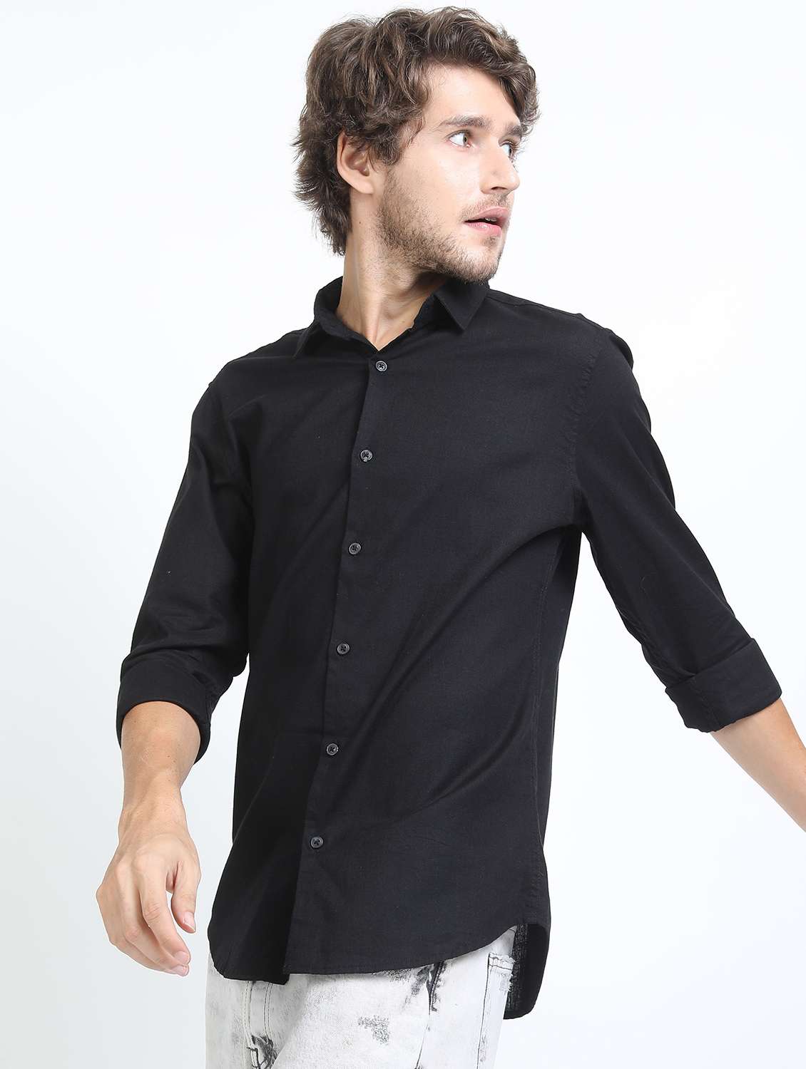 men collared long sleeves back print shirt - 21487349 -  Standard Image - 2