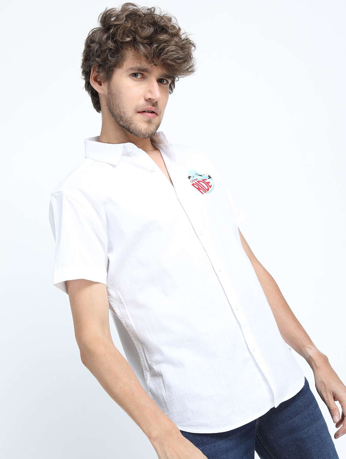 men short sleeved printed casual shirt - 21487388 -  Standard Image - 2