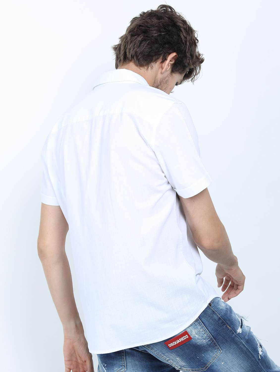 men short sleeved solid casual shirt - 21487393 -  Standard Image - 2