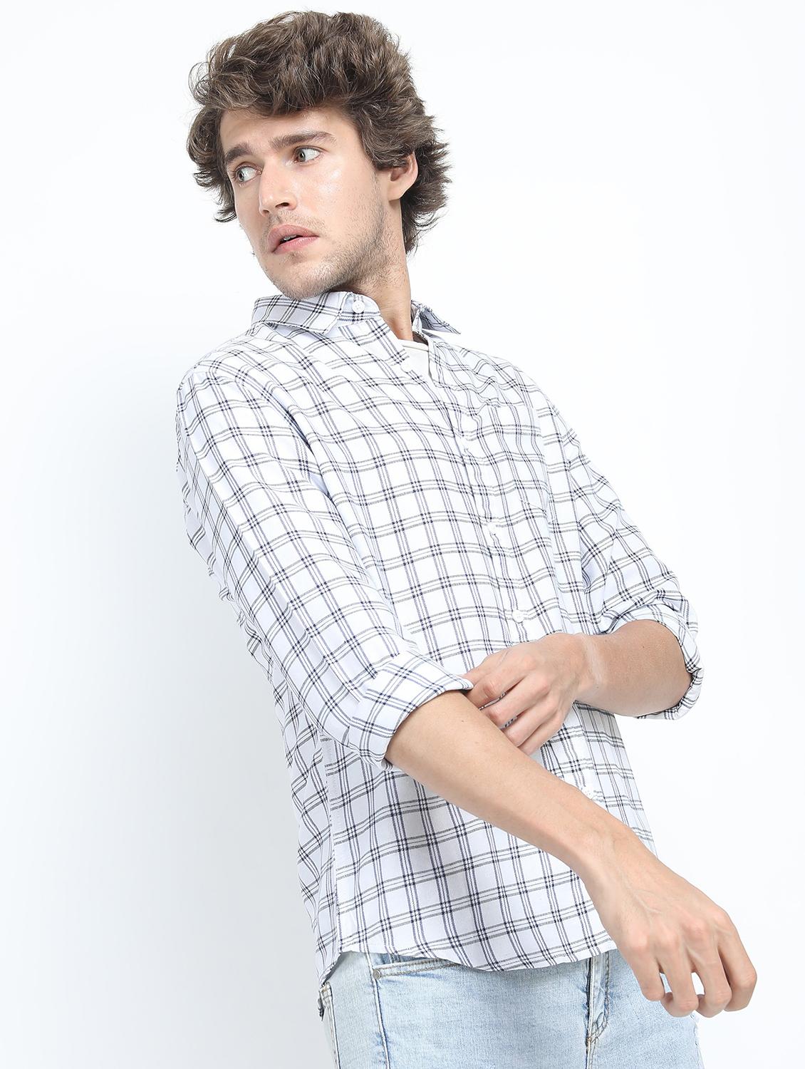 men long sleeved checkered casual shirt - 21487415 - Standard Image - 2