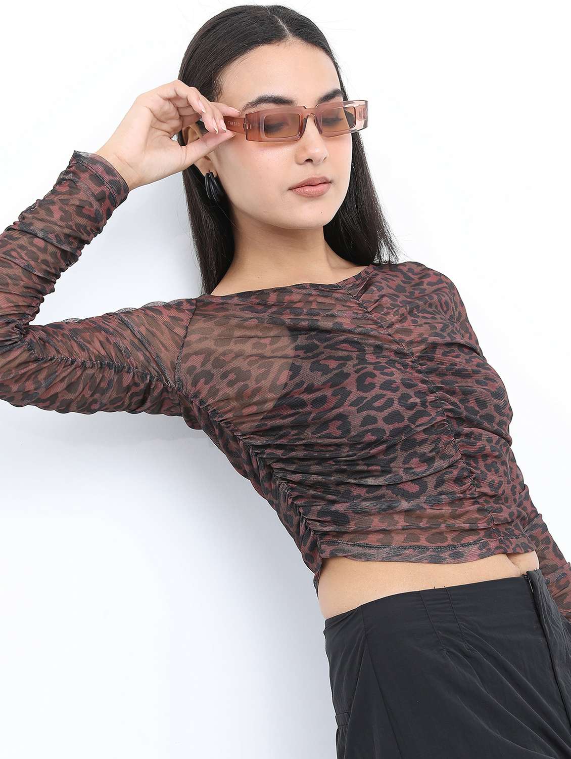 multicolored animal printed crop top - 21487477 -  Standard Image - 2