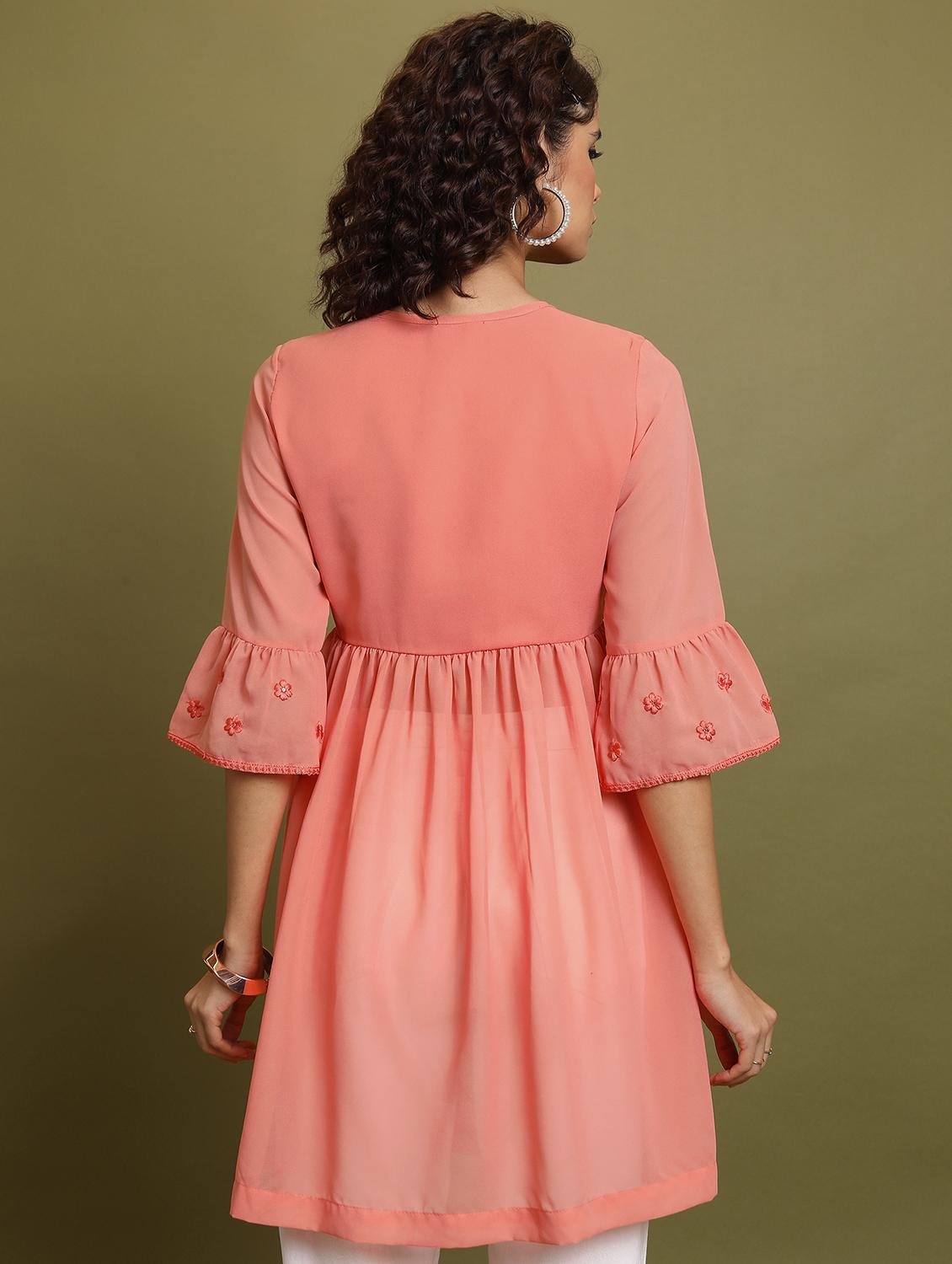 orange embroidered regular top - 21487521 - Standard Image - 2