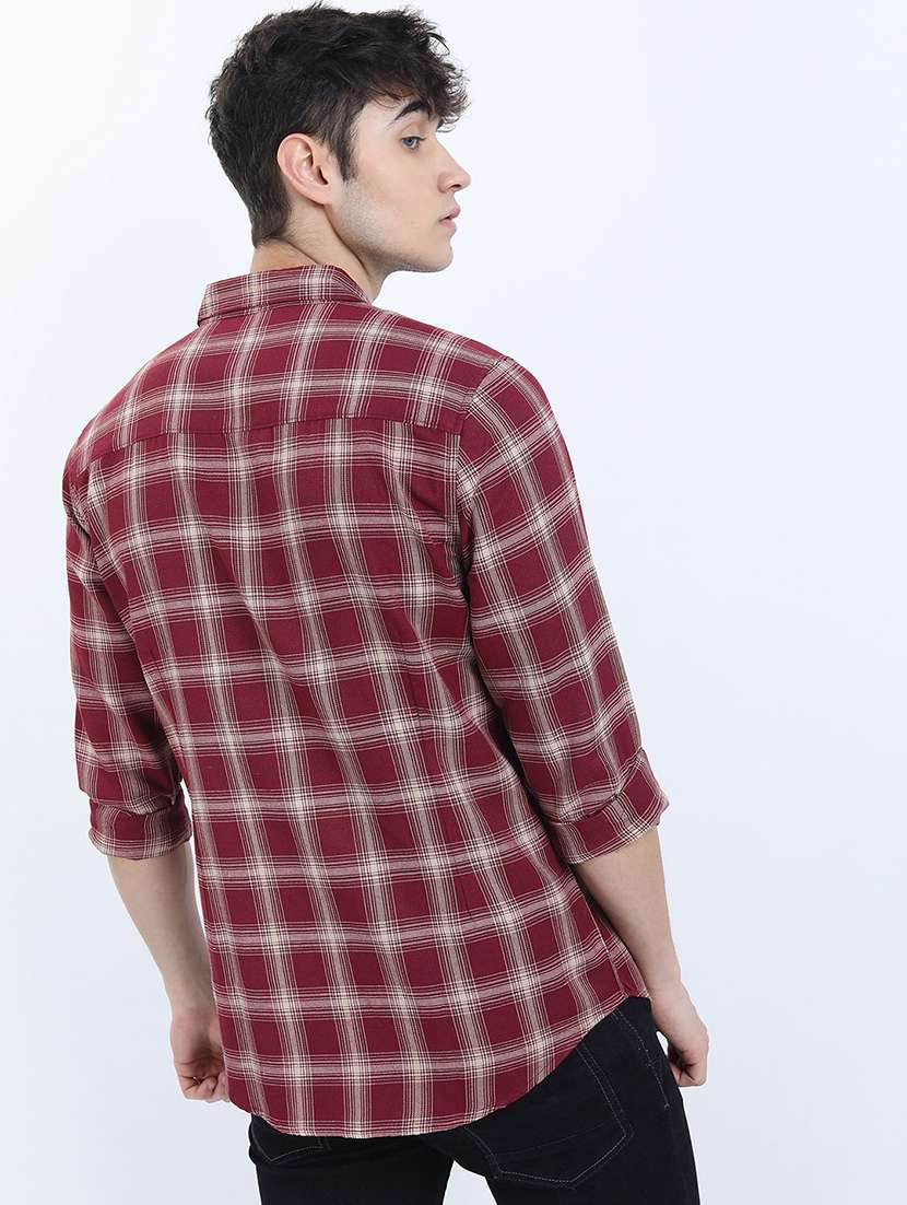 men long sleeved checkered casual shirt - 21487531 -  Standard Image - 2