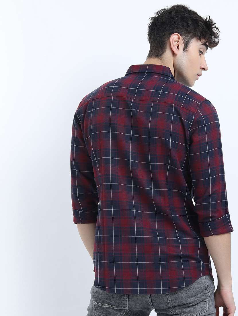 men long sleeved checkered casual shirt - 21487543 -  Standard Image - 2
