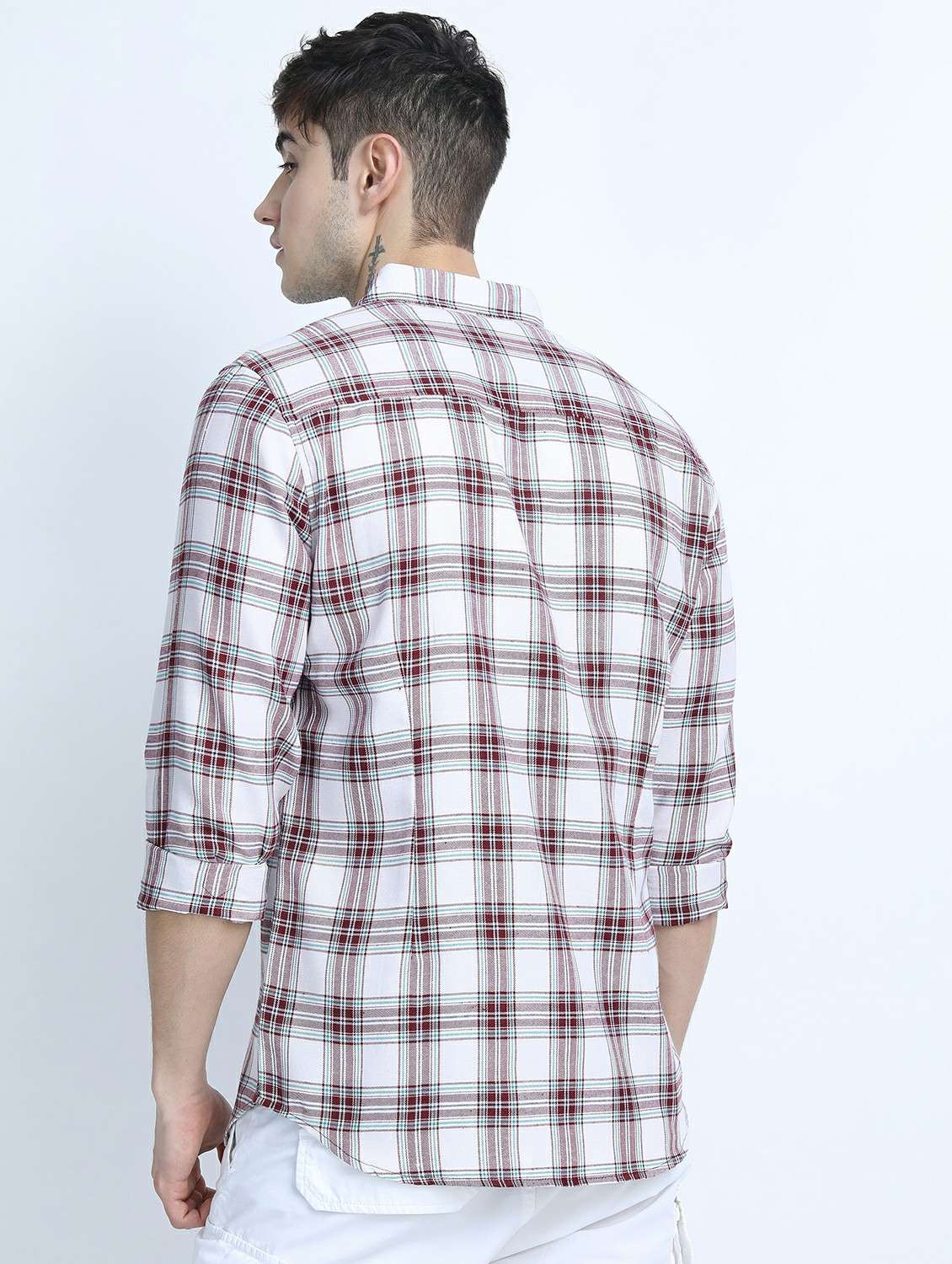 men long sleeved checkered casual shirt - 21487544 -  Standard Image - 2