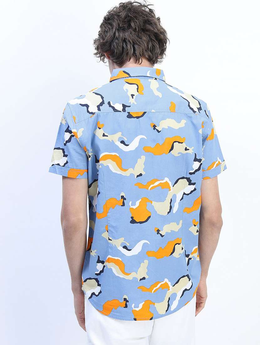 men collared printed casual shirt - 21487561 -  Standard Image - 2