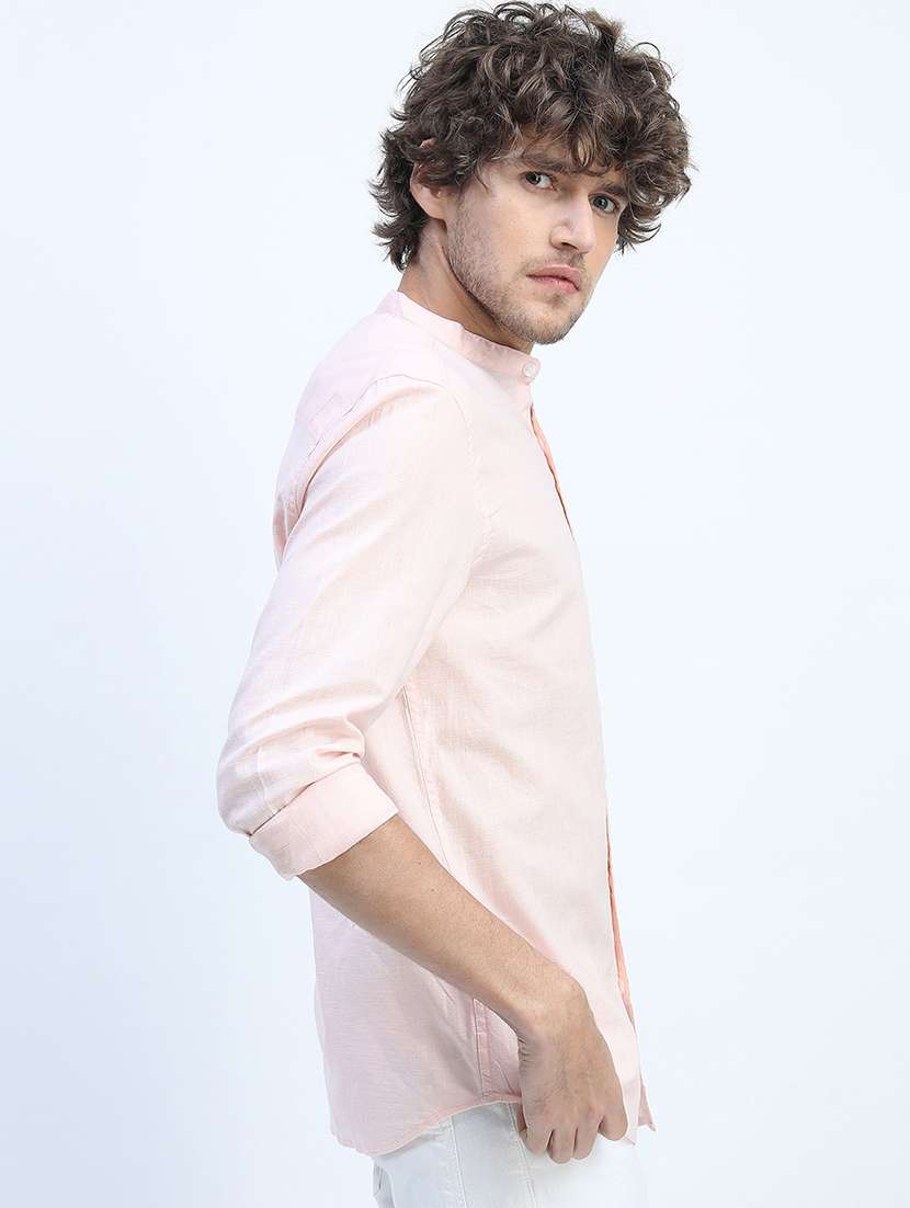 men collared solid casual shirt - 21487580 -  Standard Image - 2