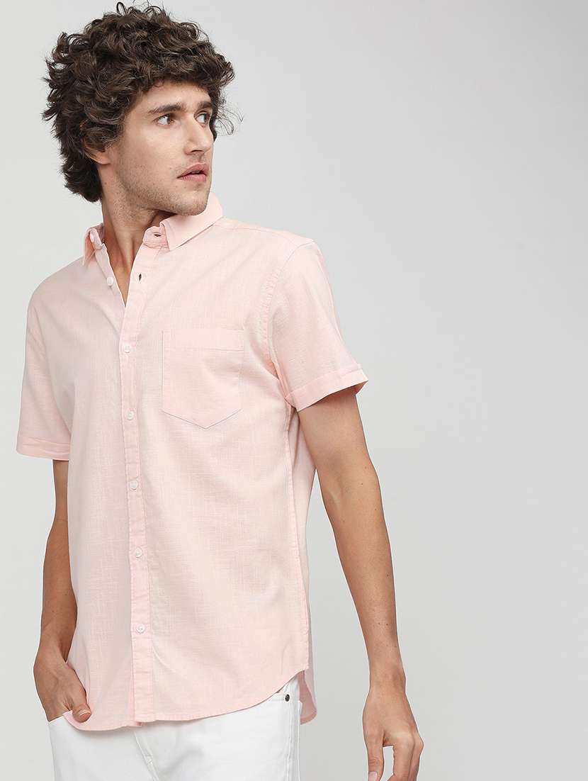 men collared solid casual shirt - 21487589 -  Standard Image - 2