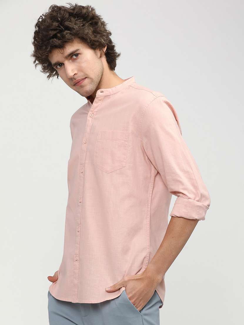 men collared solid casual shirt - 21487601 -  Standard Image - 2