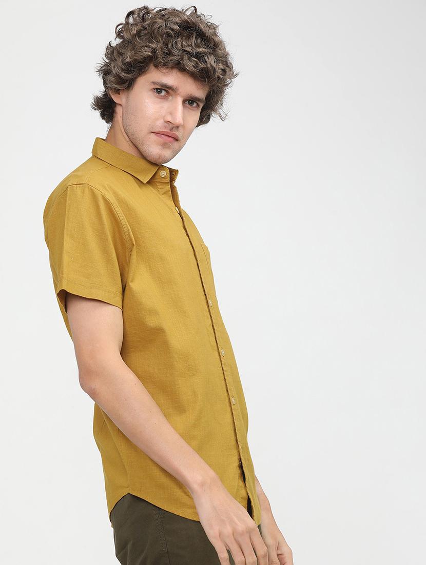 men collared solid casual shirt - 21487603 - Standard Image - 2
