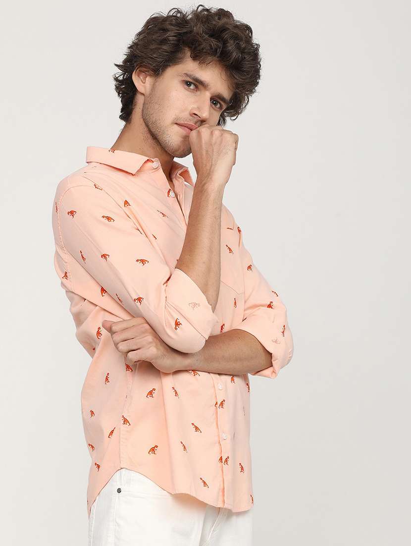 men collared printed casual shirt - 21487606 -  Standard Image - 2