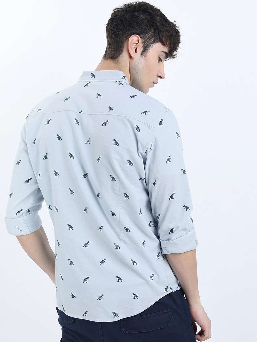 men collared printed casual shirt - 21487609 -  Standard Image - 2