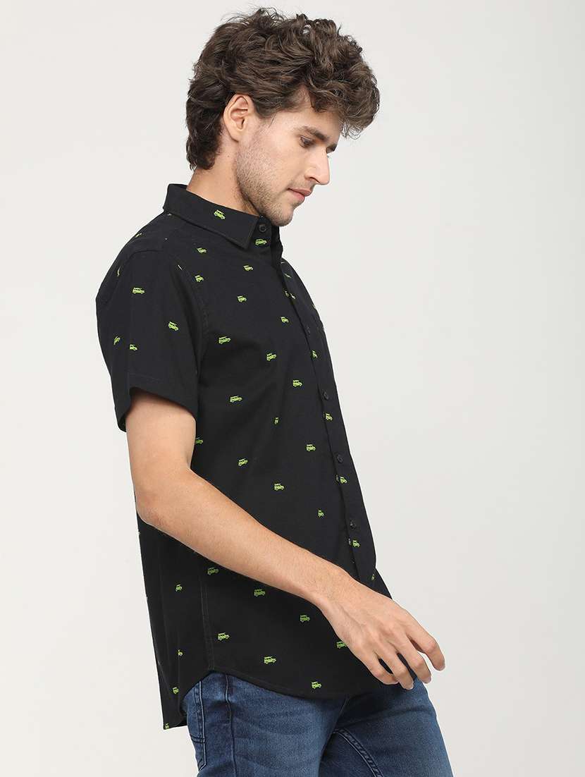 men collared printed casual shirt - 21487611 -  Standard Image - 2