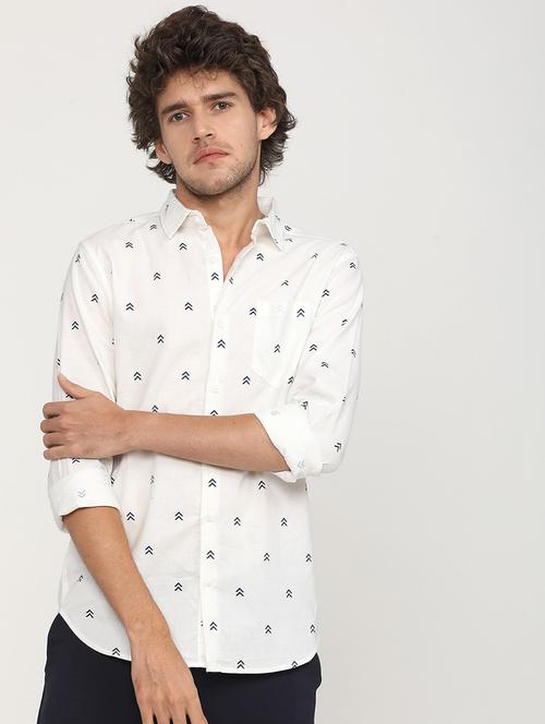 men collared printed casual shirt - 21487615 -  Standard Image - 0
