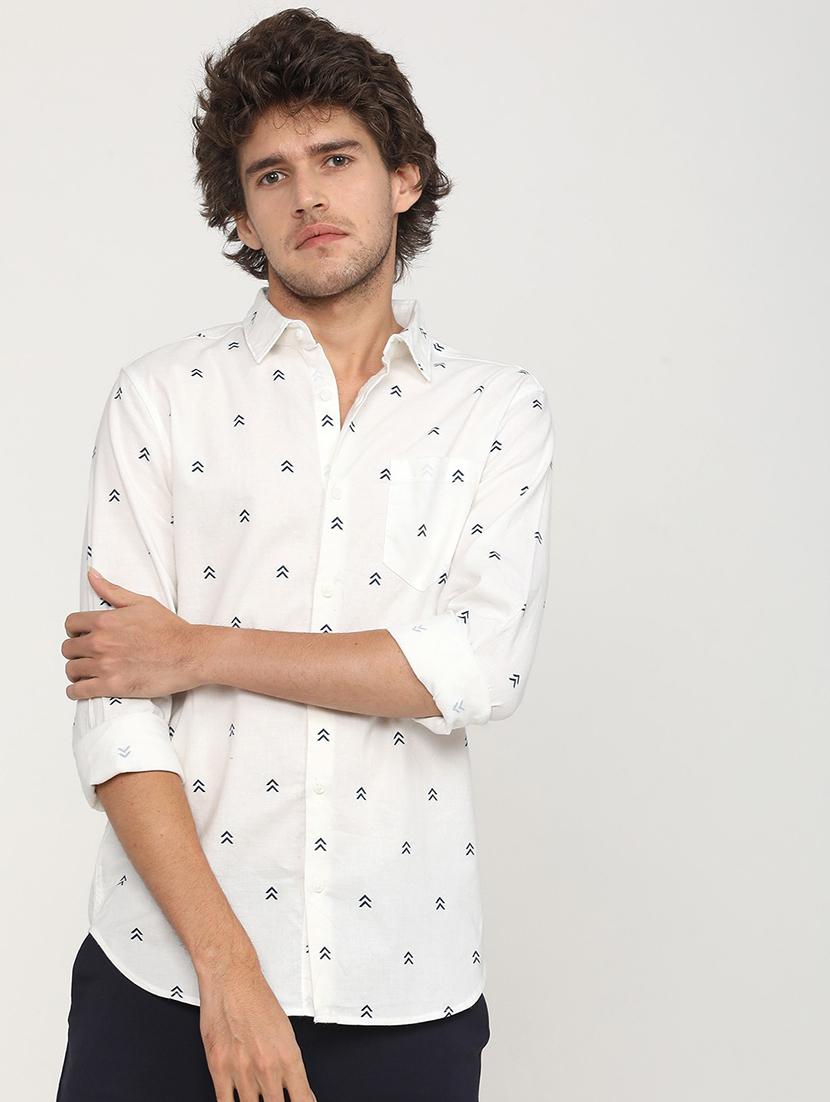 men collared printed casual shirt - 21487615 -  Zoom Image - 0