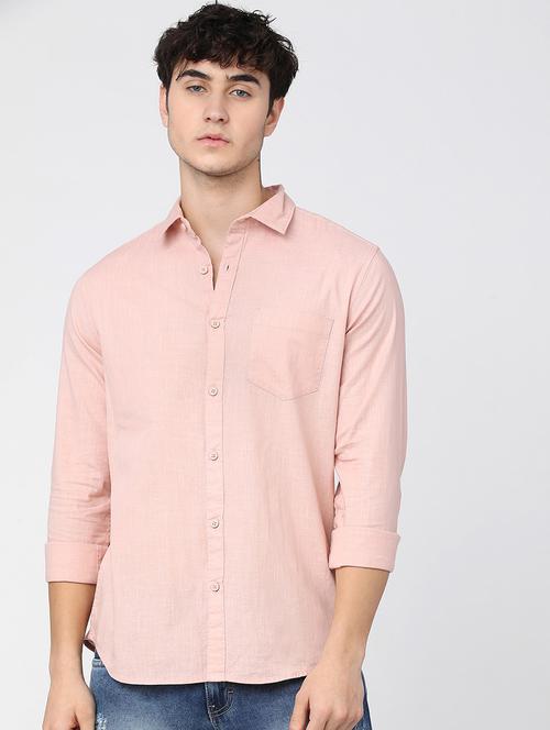 men collared solid casual shirt - 21487627 - Standard Image - 0