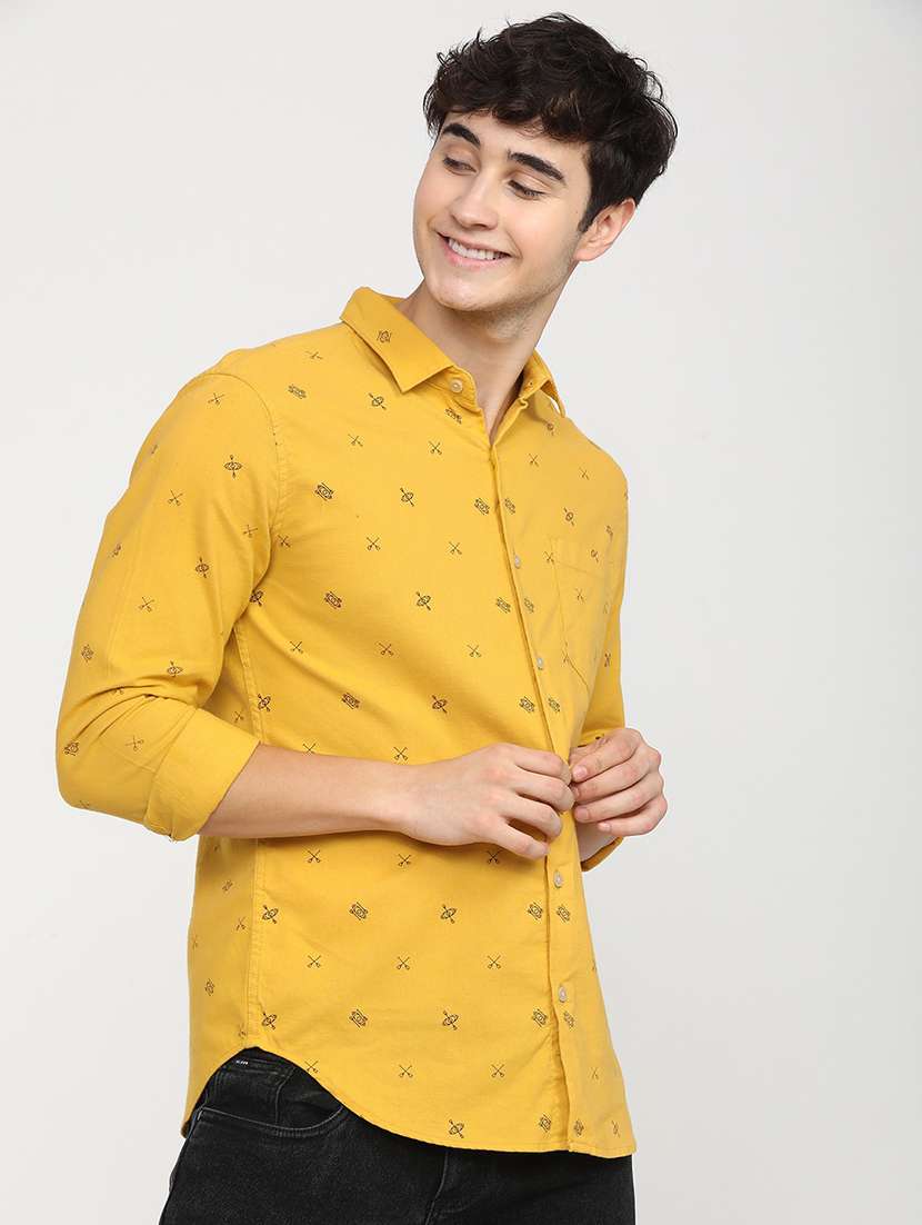 men collared printed casual shirt - 21487629 -  Standard Image - 2