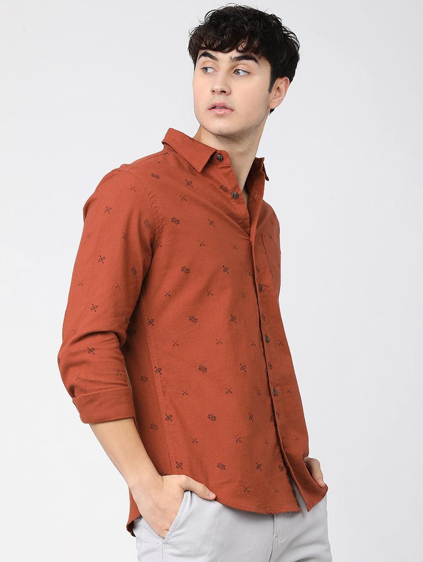 men collared printed casual shirt - 21487630 - Standard Image - 2