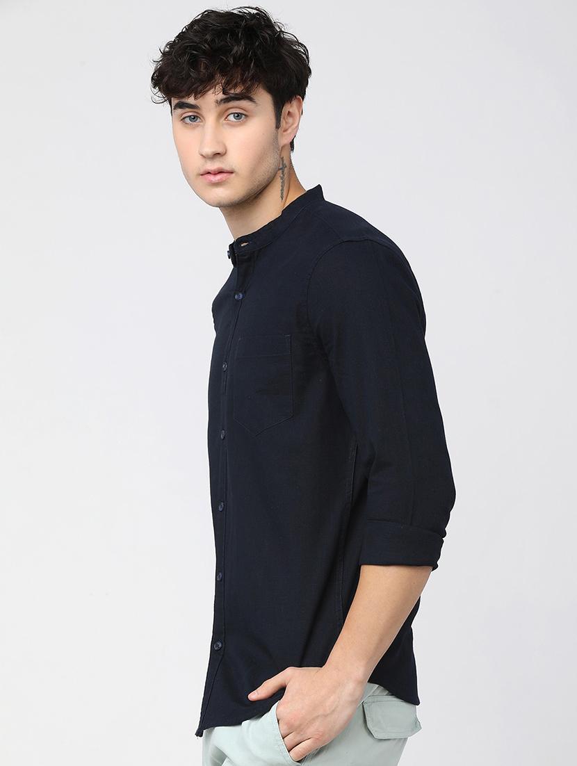 men collared solid casual shirt - 21487632 - Standard Image - 2