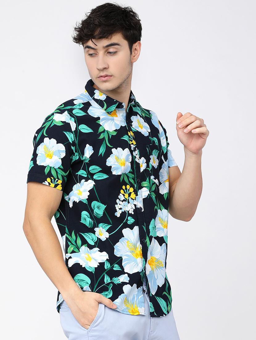 men collared floral printed casual shirt - 21487641 - Standard Image - 2