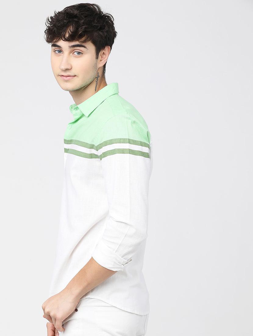 men collared color block casual shirt - 21487649 - Standard Image - 2