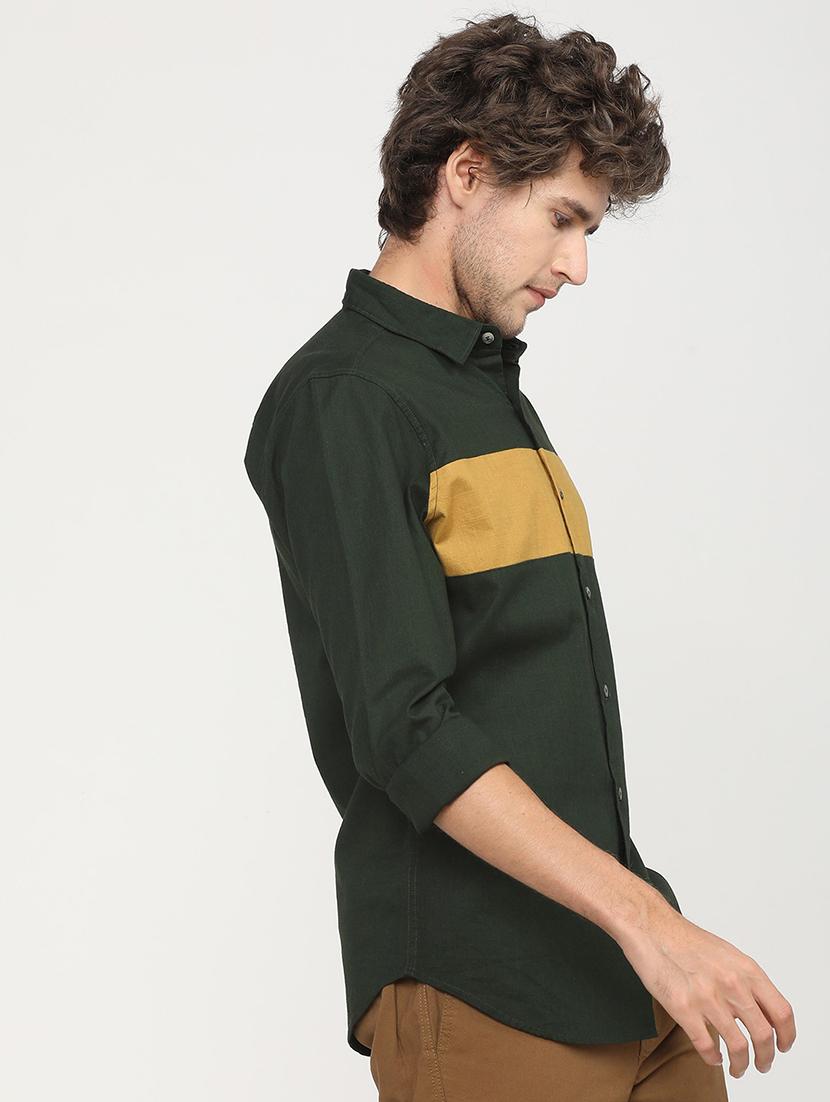 men collared color block casual shirt - 21487650 - Standard Image - 2