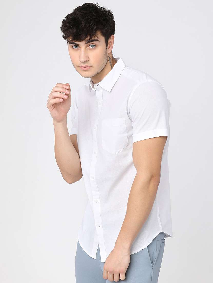 men collared short sleeves casual shirt - 21487672 -  Standard Image - 2