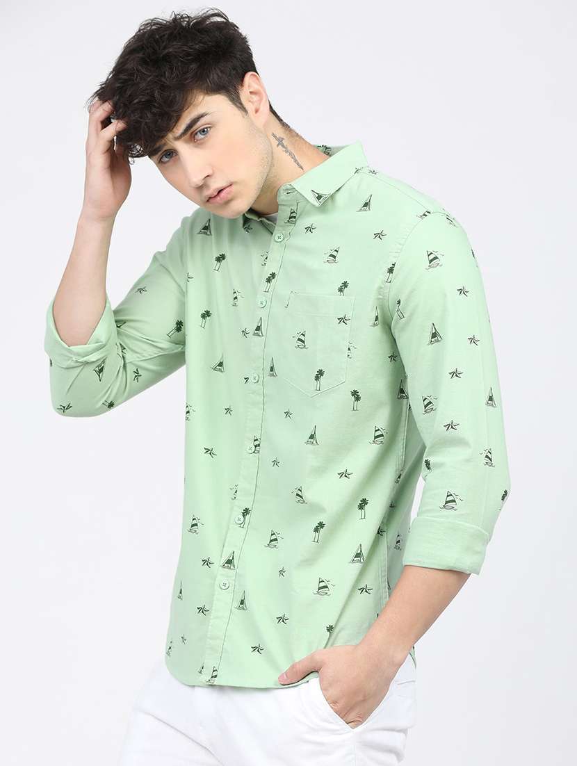 men collared long sleeves casual shirt - 21487691 -  Standard Image - 2