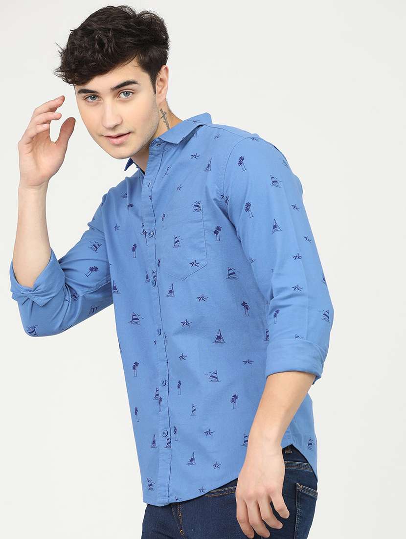 men collared long sleeves casual shirt - 21487695 -  Standard Image - 2