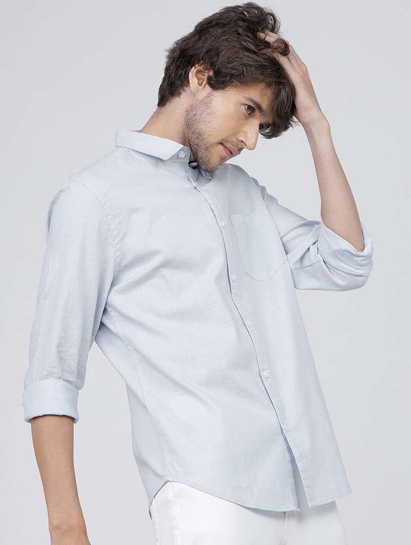 men solids long sleeves casual shirts - 21487746 -  Standard Image - 2