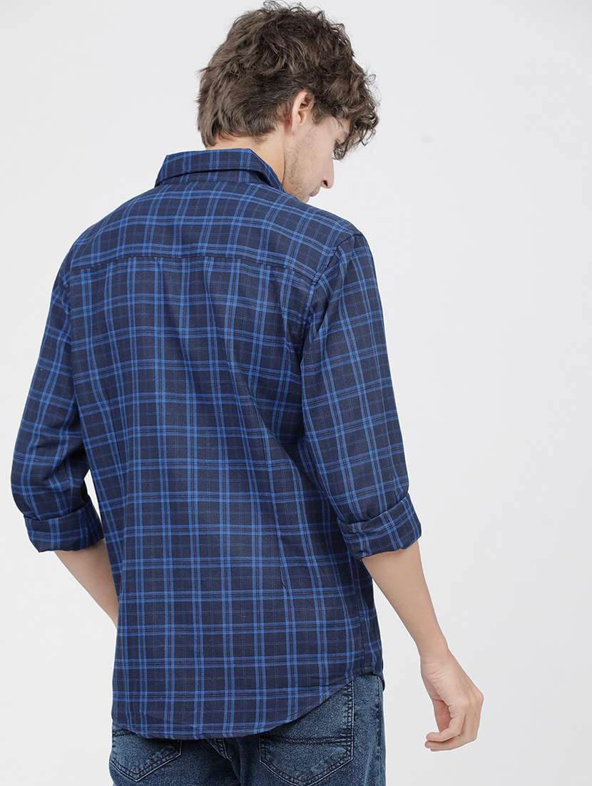 men collared checks casual shirt - 21487755 -  Standard Image - 2