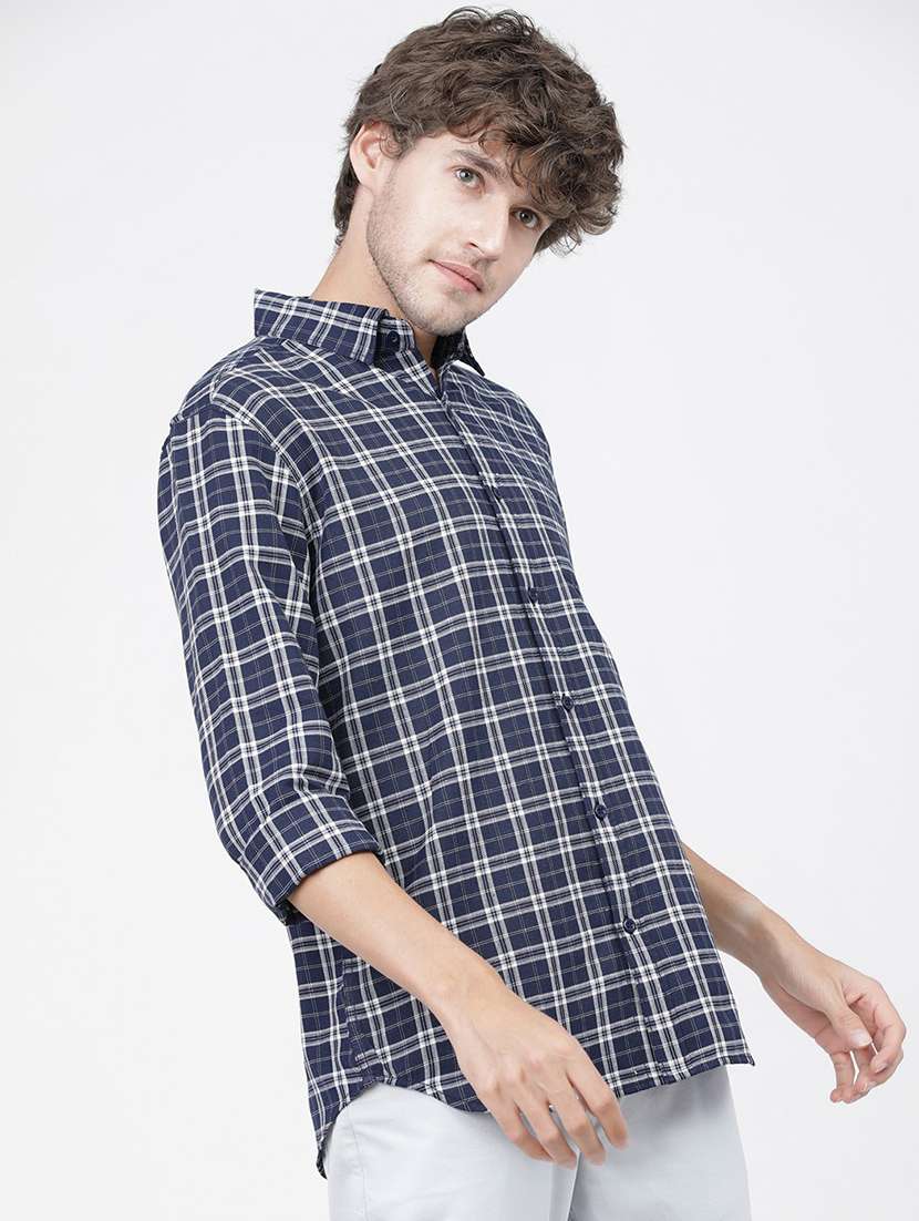 men collared checks casual shirt - 21487756 -  Standard Image - 2